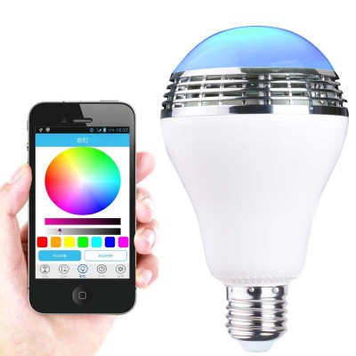 Smart RGB Bulb Bluetooth 4.0 Audio Speakers Lamp Dimmable E27 LED Wireless  led Music Bulb Light Color Changing via WiFi App